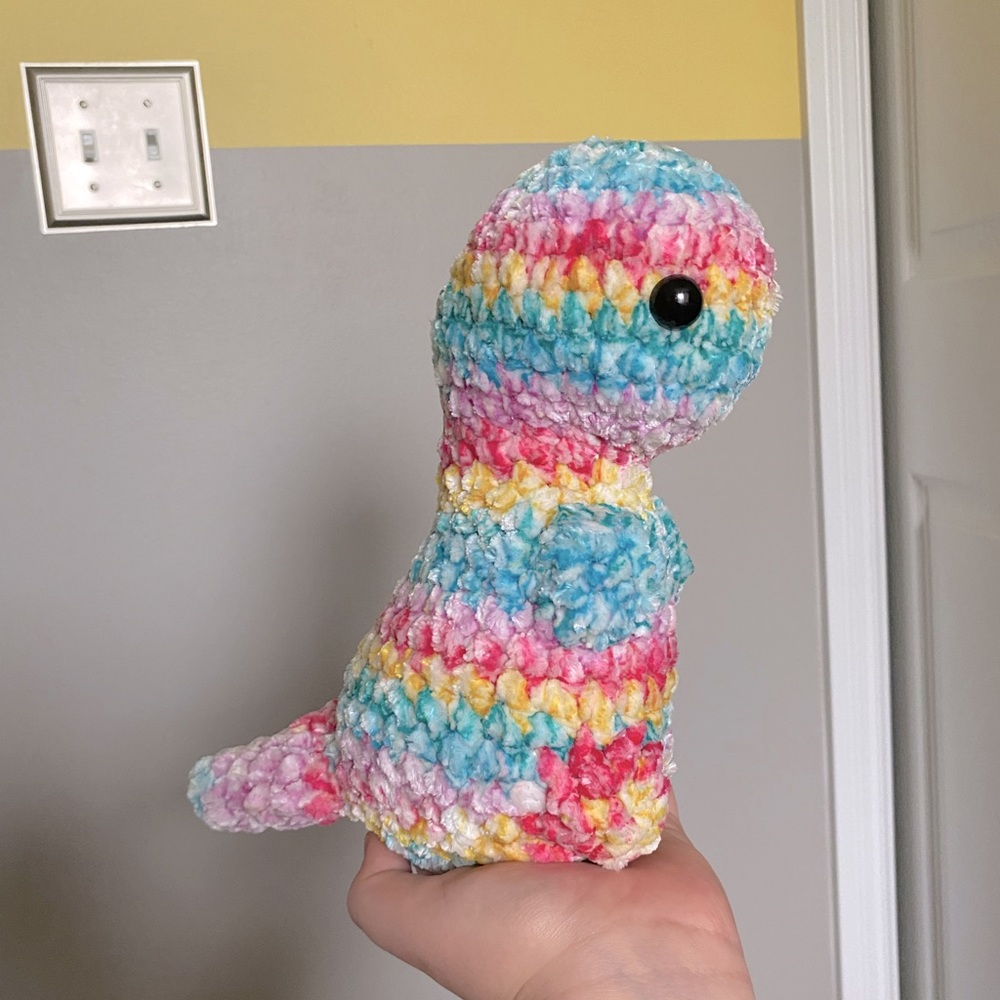 crochet rainbow dinosaur
